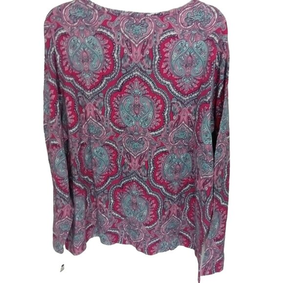 Talbots Multicolor Paisley Long Sleeve Scoop Neck Plus Size Top SZ 3XL - Picture 2 of 9